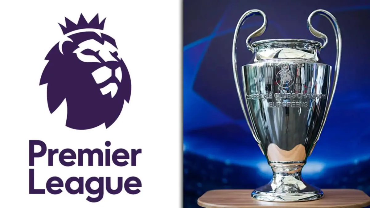 Logo Premier League dan Trofi UEFA Champions League. (Premier League & UEFA)