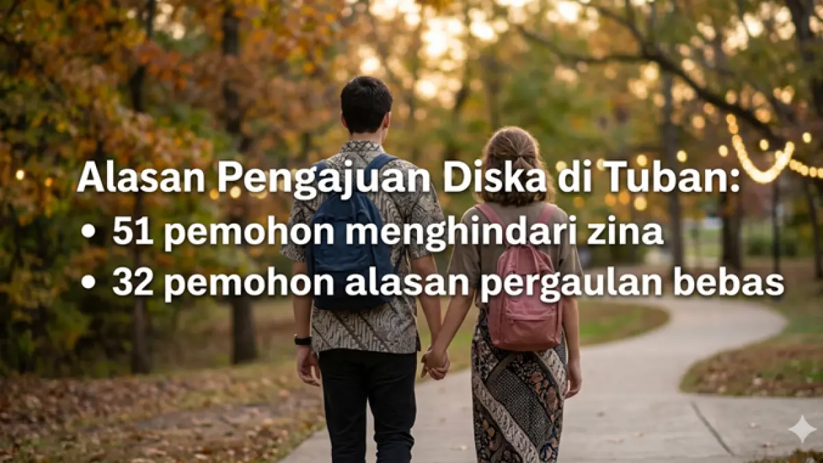 Sepanjang Januari hingga April 2026, tercatat 96 remaja Tuban mengajukan dispensasi kawin ke Pengadilan Agama. (RADAR TUBAN/AI)