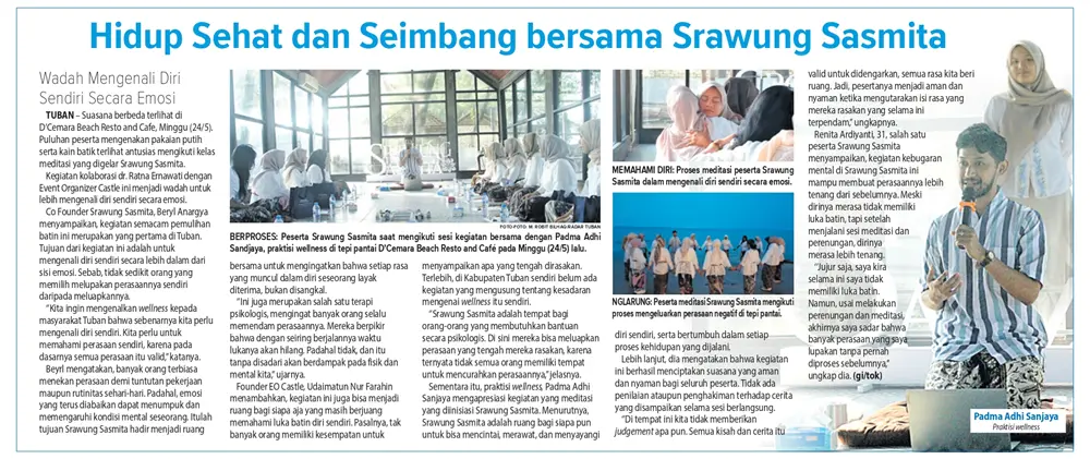 Kegiatan meditasi kolaborasi dr. Ratna Ernawati dan EO Castle menjadi ruang aman untuk healing dan refleksi diri.