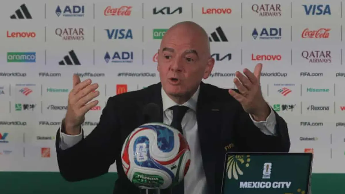 Presiden FIFA, Gianni Infantino Dalam Sebuah Konferensi Pers Jelang Piala Dunia 2026. (Guardian)