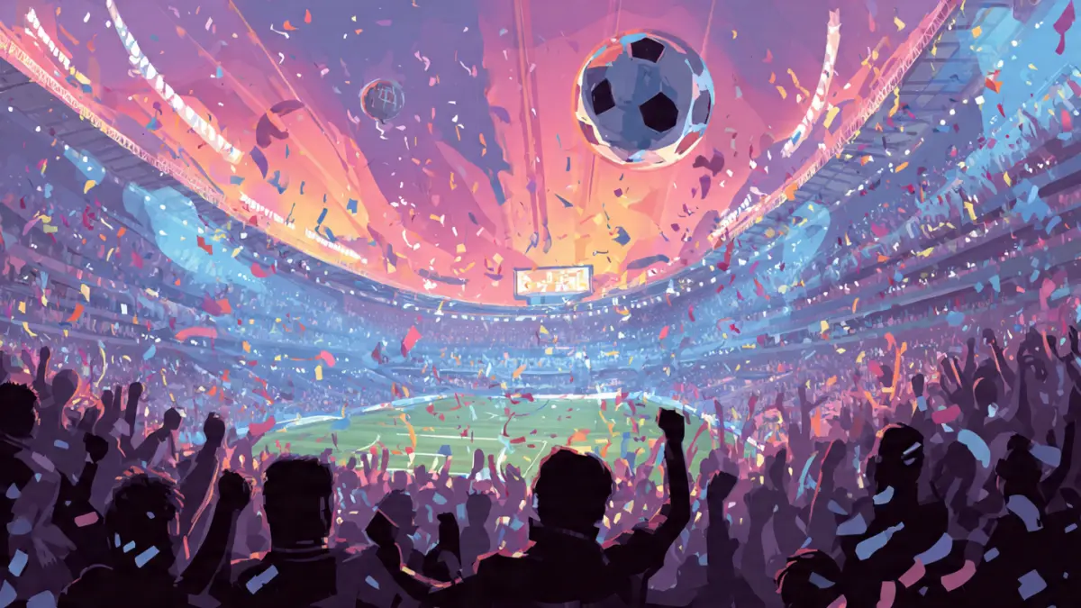Ilustrasi kemeriahan Piala Dunia 2026. (RADARTUBAN/AI)