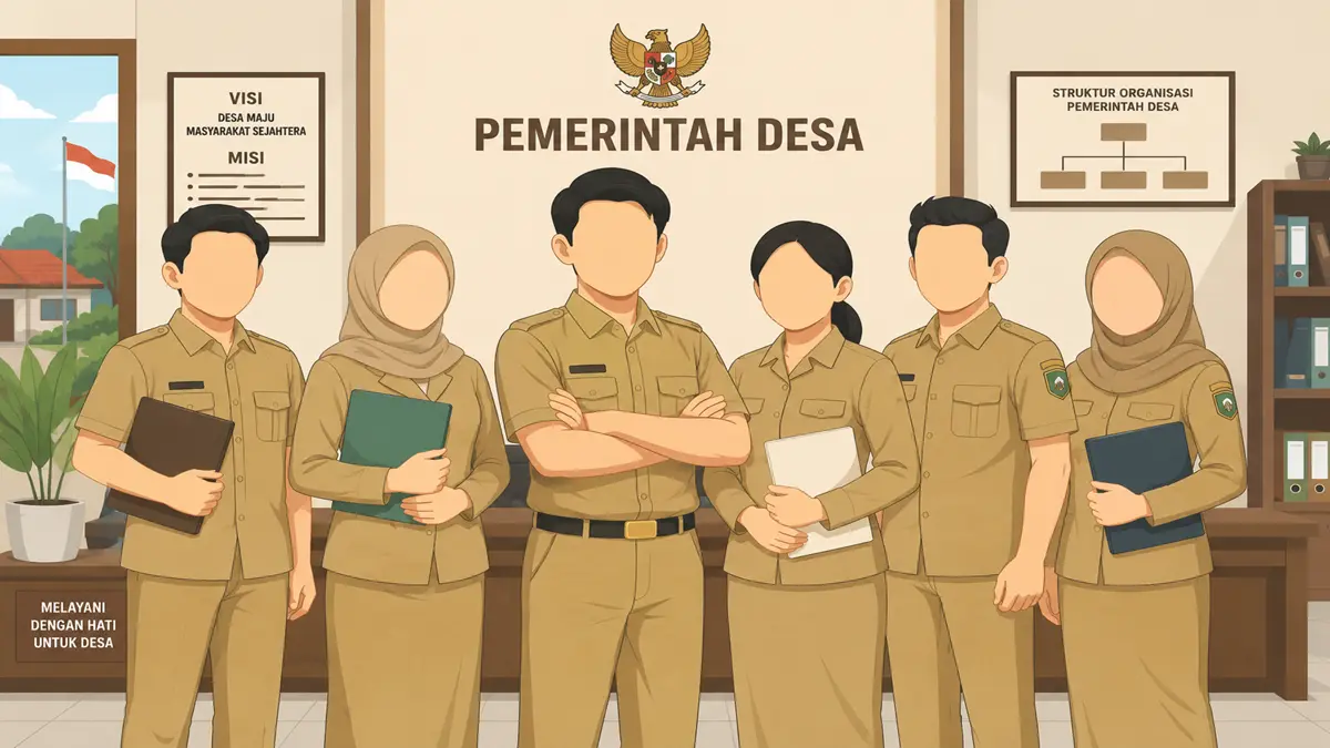 Ilustrasi perangkat desa (RADARTUBAN/AI)