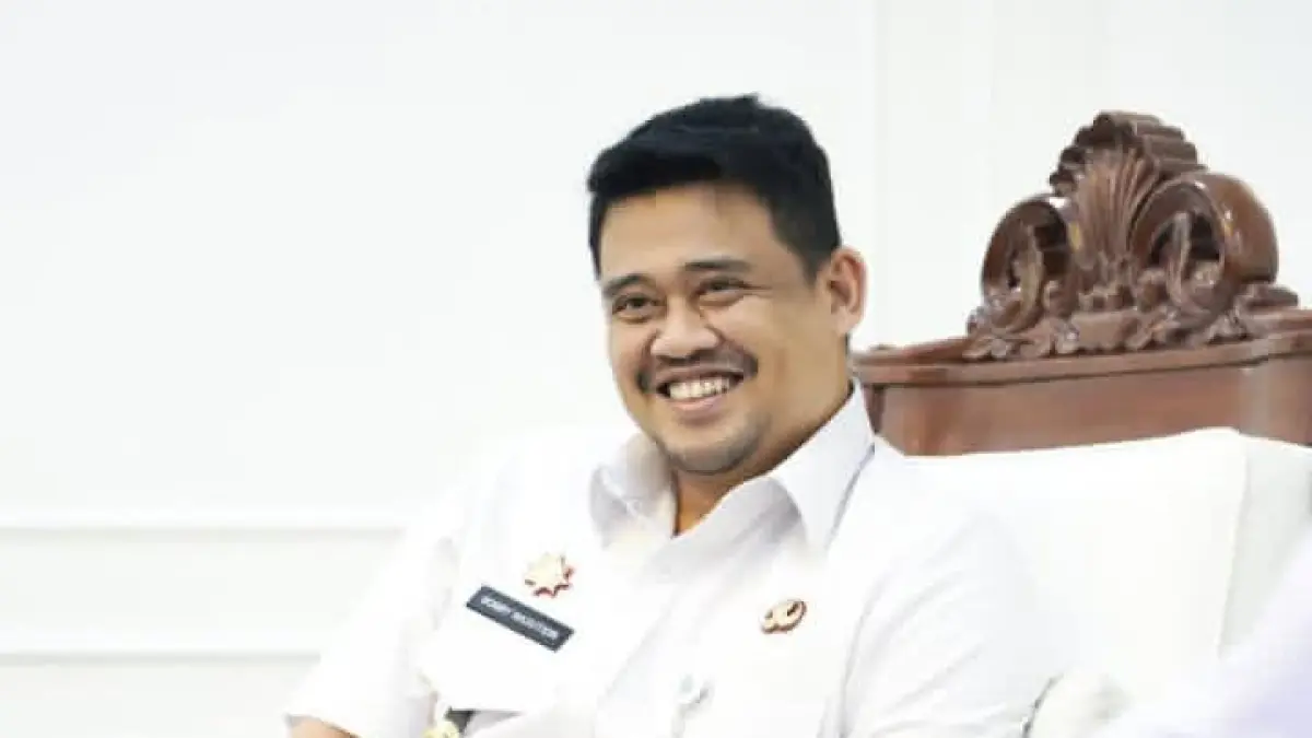 Gubenur Sumut, Bobby saat menerima silaturahmi pengurus (ICMI) muda sumatera. (Instagram @Bobbynst )