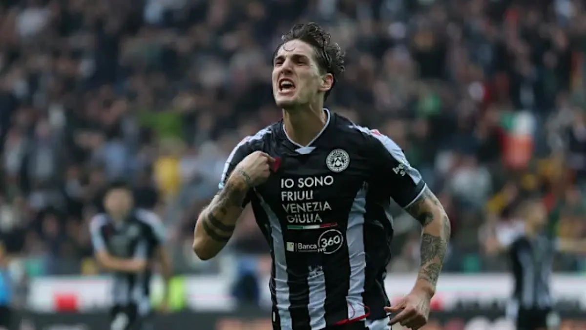 Pemain andalan Udinese yang hendak diboyong Gattuso ke Lazio, Nicolo Zaniolo. (YAHOO)