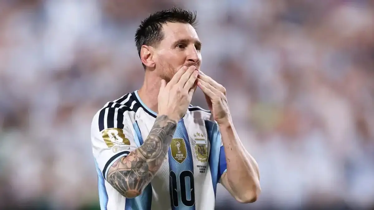 Lionel Messi setelah resmi menjadi pemuncak daftar pencetak gol terbanyak sepanjang gelaran Piala Dunia. (Getty Images Sport)