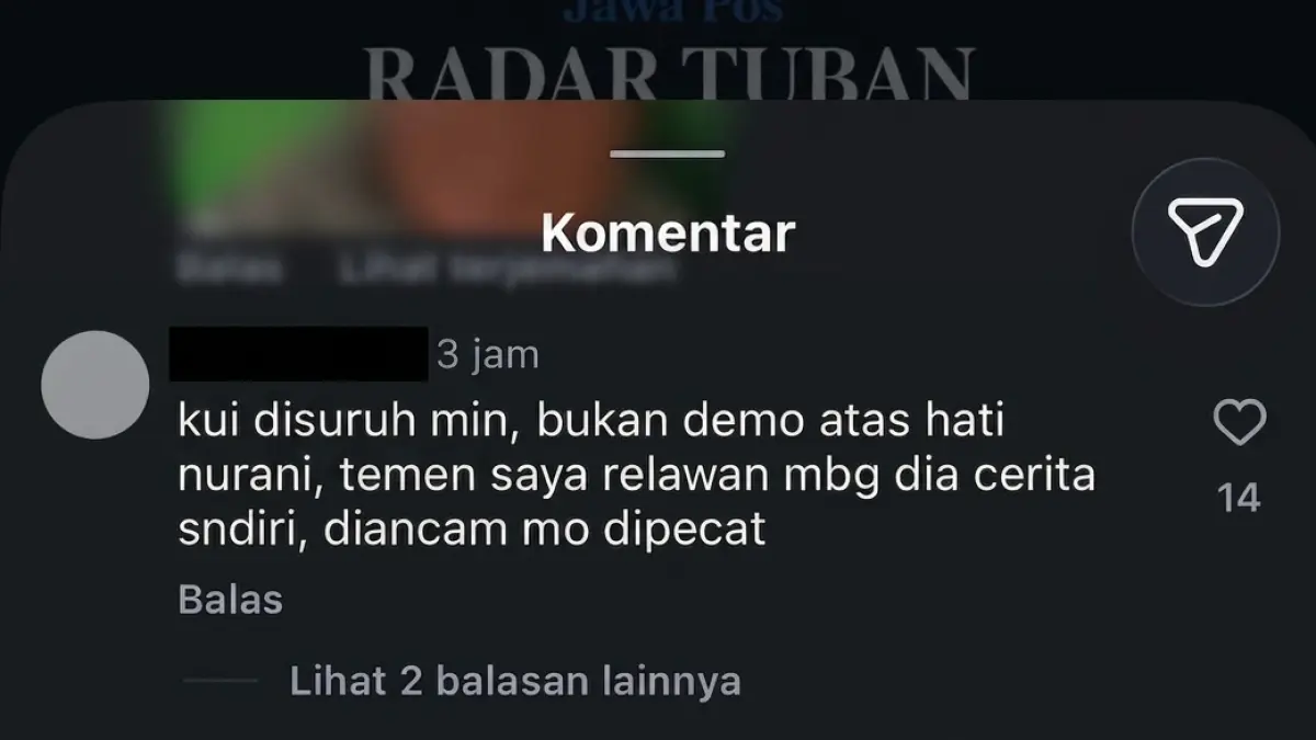 Sejumlah warganet yang memberikan reaksi terhadap postingan rencana demo bela MBG di akun Instagram @radar_tuban. (RADAR TUBAN)