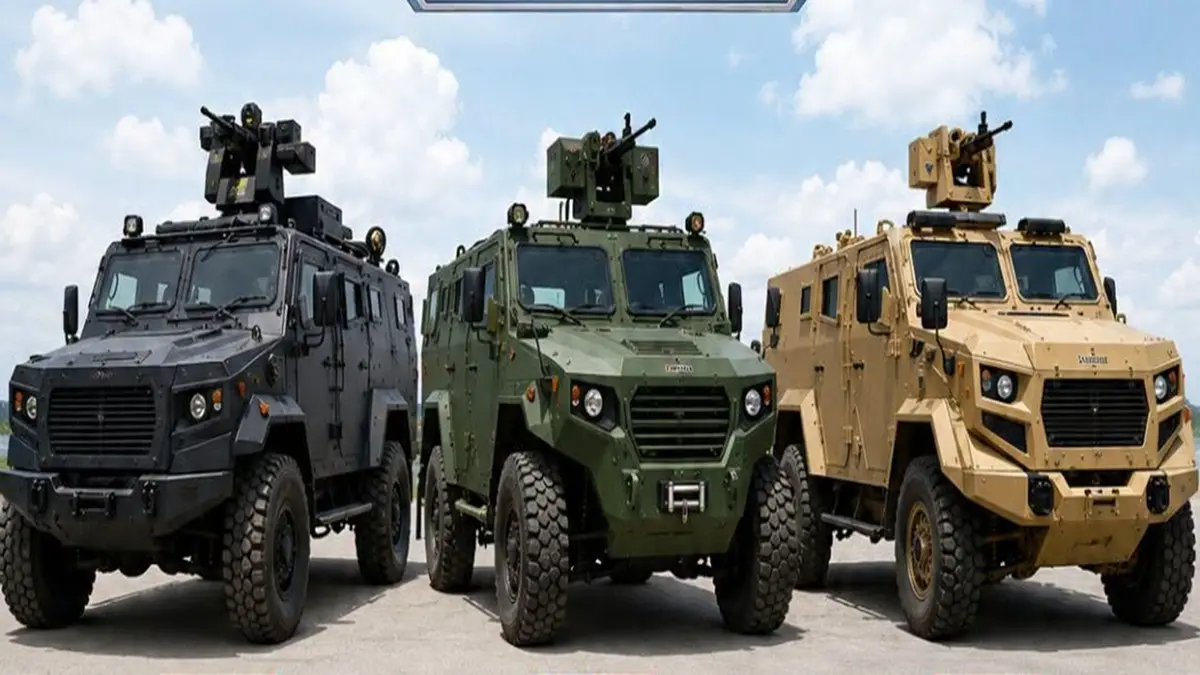 Tiga kendaraan MRAP ASEAN. (Facebook.com/3-Minutes Magazine)