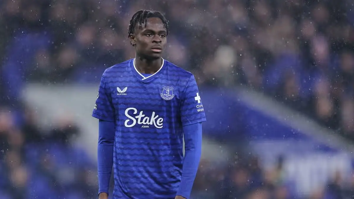 Tyrique George saat menjalani masa pinjaman di Everton musim lalu. (Danehouse/Getty Images)