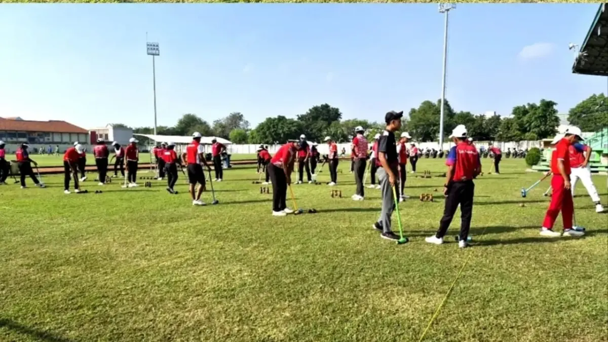 Proses latihan tim Woodball Jatim, jelang kejurnas. (Instagram/iwbi Jatim)