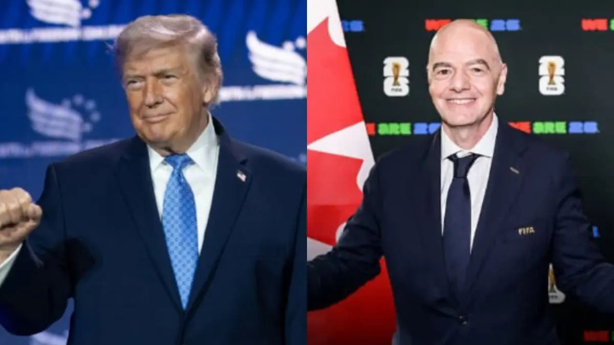 Kolase Foto Presiden As, Donald Trump Dan Presiden FIFA, Gianni Infantino. (Instagram @potus dan @gianni_infantino)