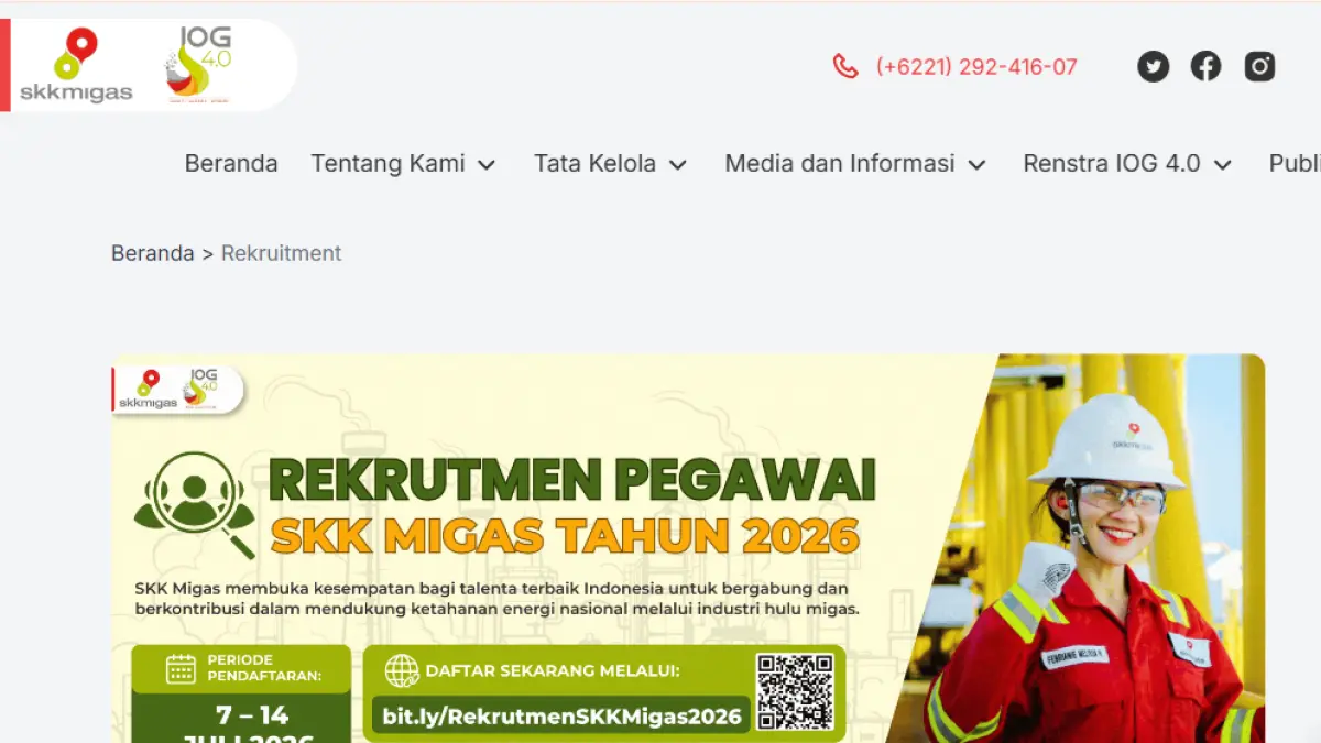 SKK Migas menjaring talenta multidisiplin ilmu dan teknik untuk memonitor operasional KKKS di sejumlah wilayah di Indonesia. (SKK MIGAS)