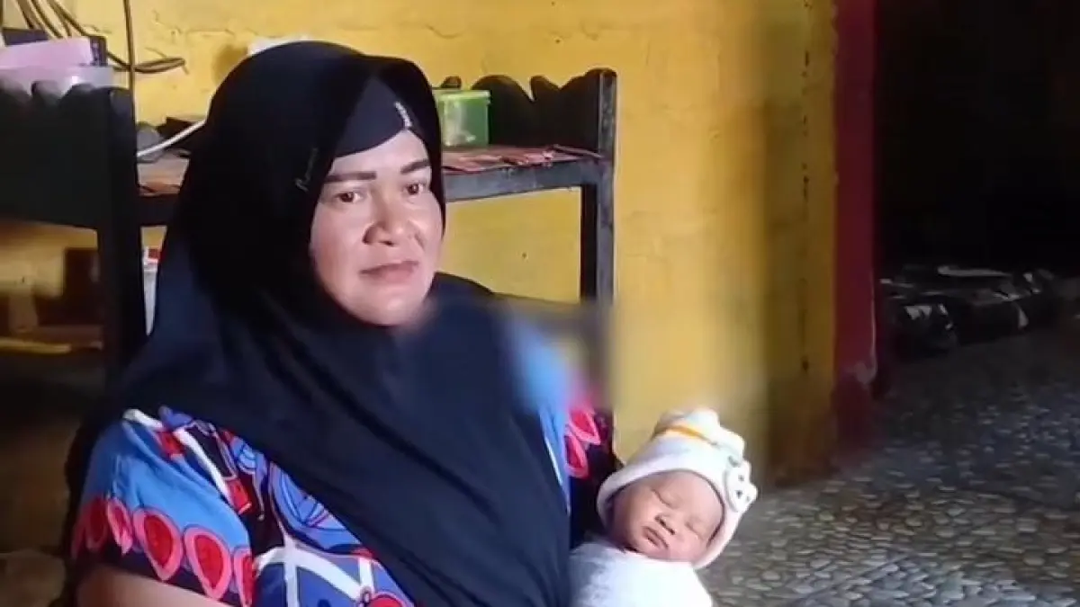 Seorang Ibu yang memberikan nama bayinya Muhammad MBG Subianto. (Istimewa)