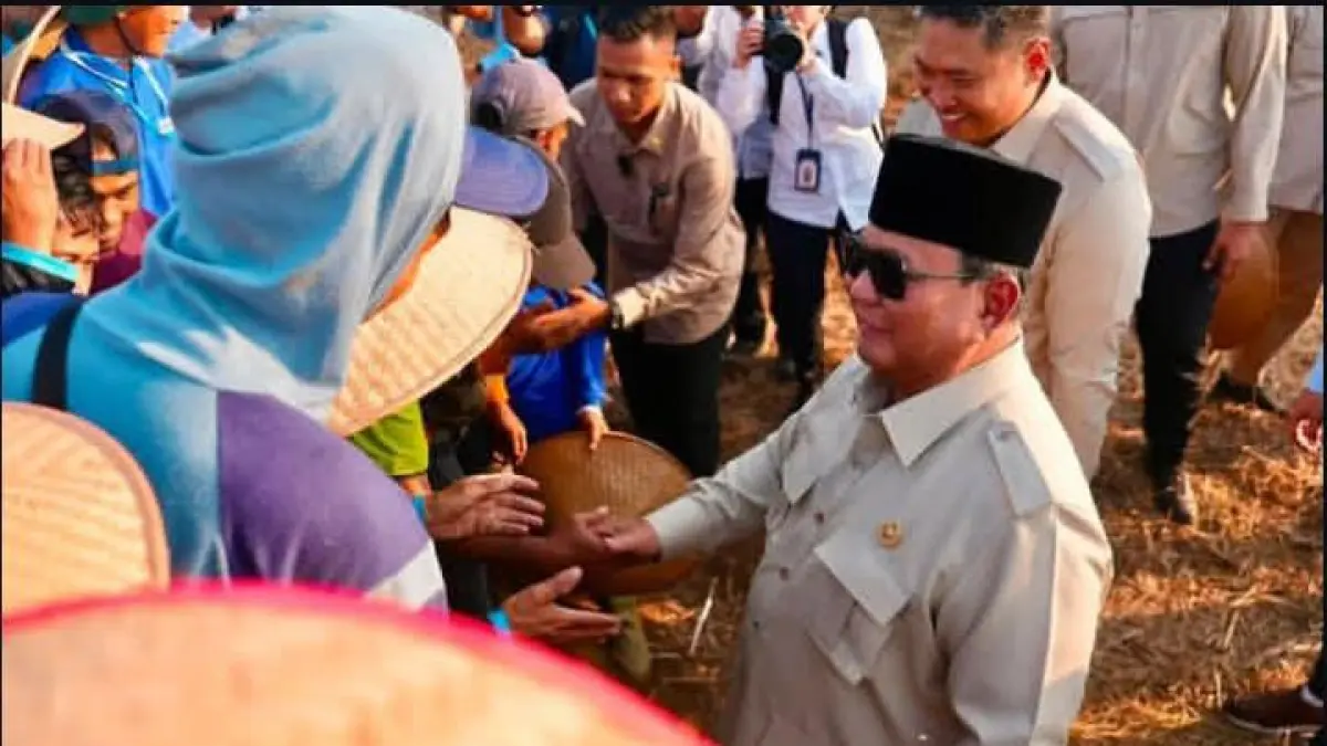 Presiden memimpin panen raya serentak di 43 titik yang tersebar di seluruh Indonesia. (instagram.com/prabowo)