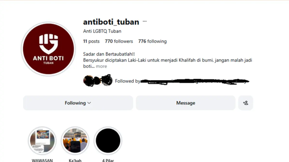 Marak aksi penolakan LGBT diwujudkan melalui gerakan Anti Boti Tuban di media sosial. (Radar Tuban)