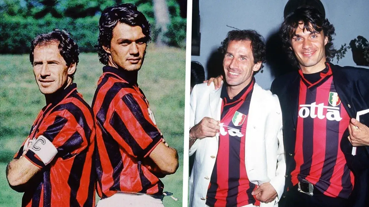Legenda AC Milan, Franco Baresi dan Paolo Maldini. (x.com/SempreMilanCom)