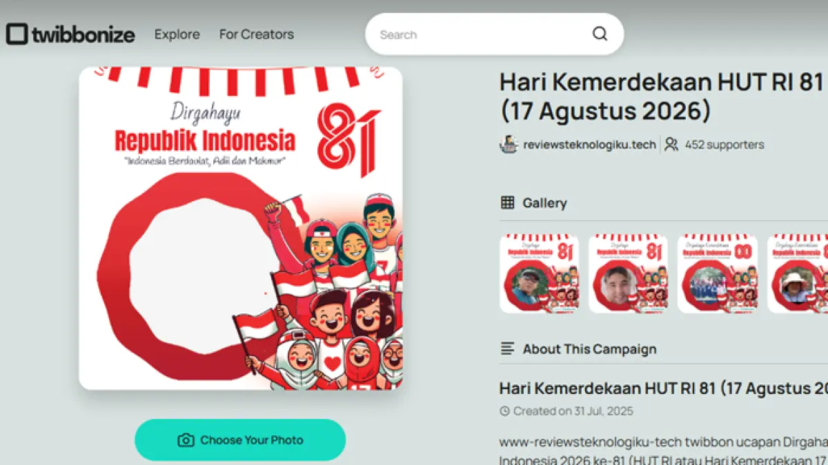 Lengkapi kemeriahan HUT ke-81 Republik Indonesia dengan twibbon keren di media sosial. (Radar Tuban)
