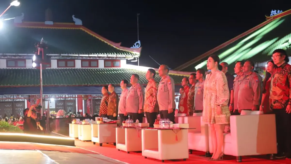 Pejabat tinggi yang menghadiri perayaan HUT ke-1866 Yang Mulia Kongco Kwan Sing Tee Koen di TITD Kwang Sing Bio Tuban pada Rabu (5/8) malam. 