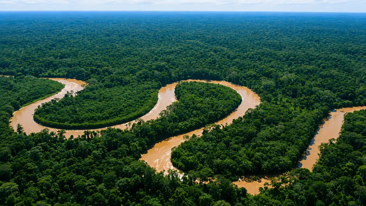 Foto Sungai Amazon, sungai terpanjang kedua di dunia yang berada di benua Amerika Selatan. (pinterest.com)