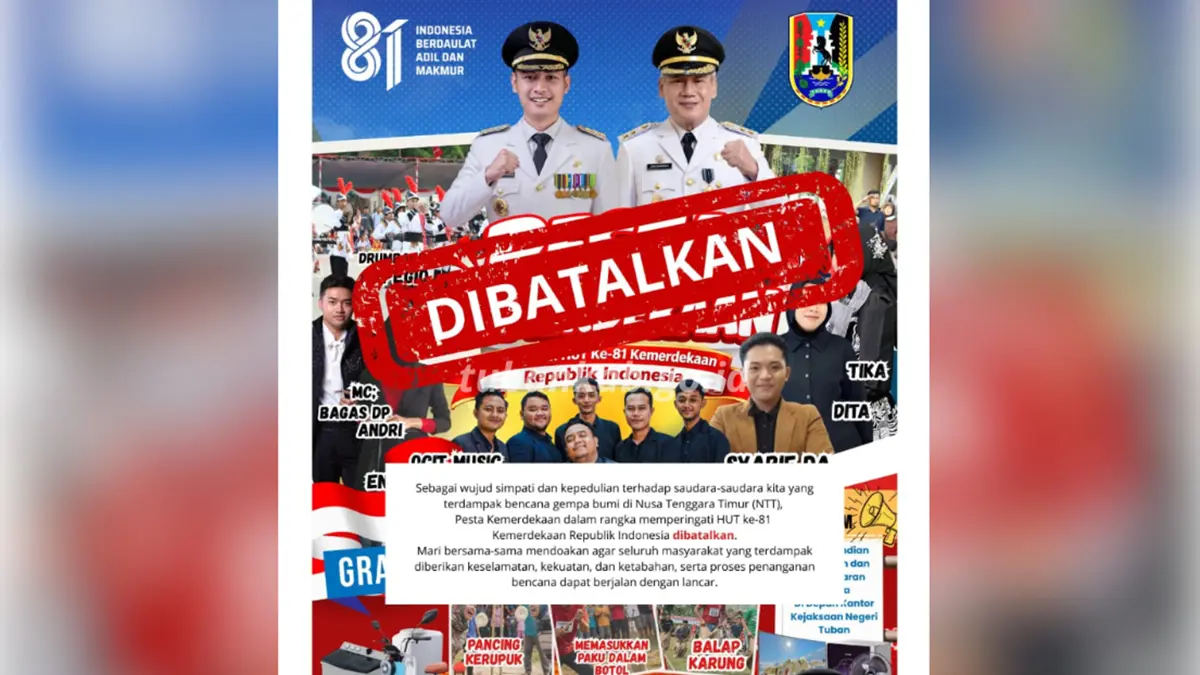 Pemkab Tuban membatalkan Pesta Kemerdekaan HUT ke-81 RI. (tubankab.go.id)