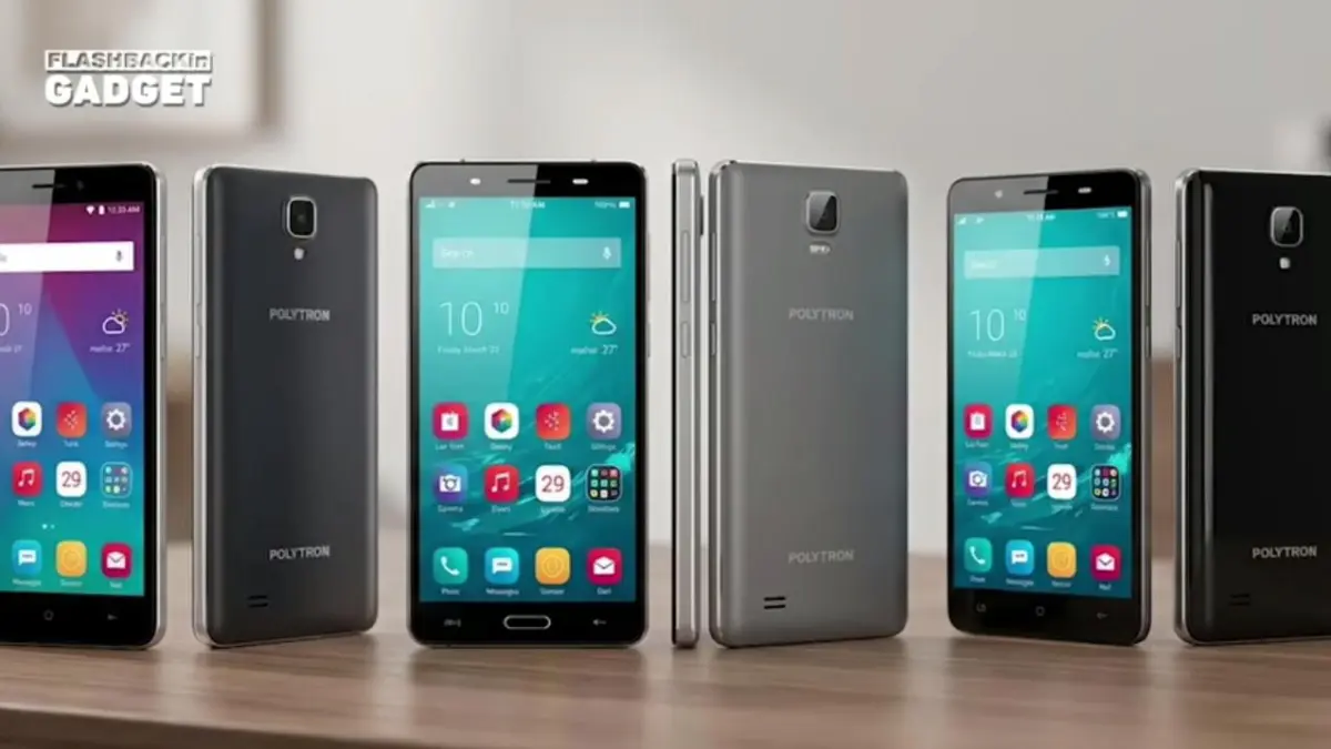 ilustrasi Smartphone Android merek Polytron yang kini sudah jarang di temui. (Tangkapan layar video YouTube kanal NayonetID)
