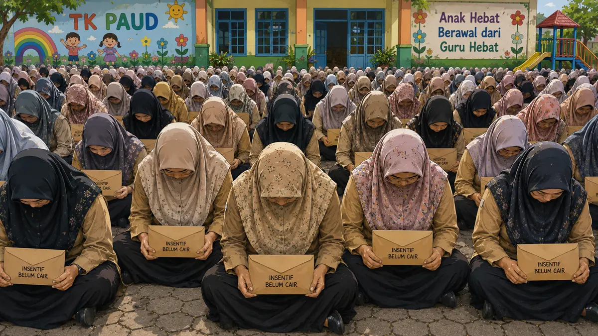 Ilustrasi ratusan guru PAUD-TK belum mendapatkan insentif. (RADAR TUBAN/AI)