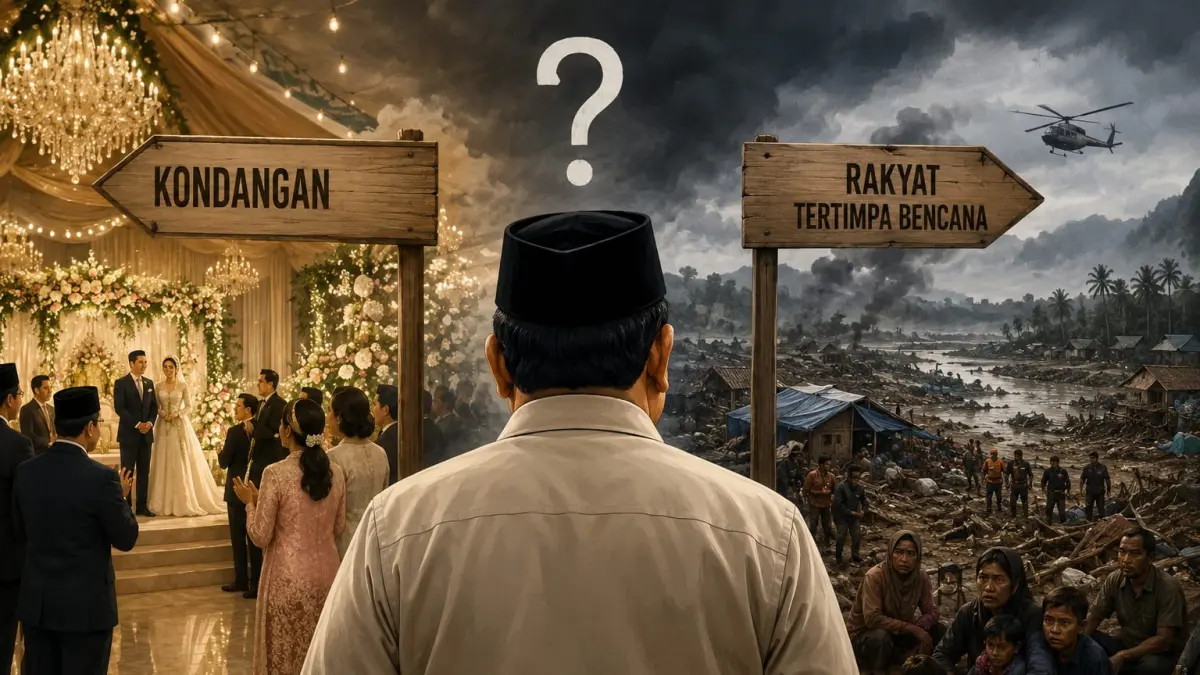 Ilustrasi pilihan prioritas seorang presiden. (RADARTUBAN/AI)