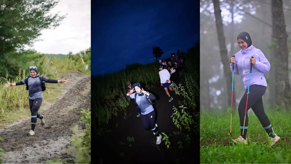 Dwi Rozania mengikuti event trail run dan menikmati setiap rute yang dilewatinya. (Istimewa)