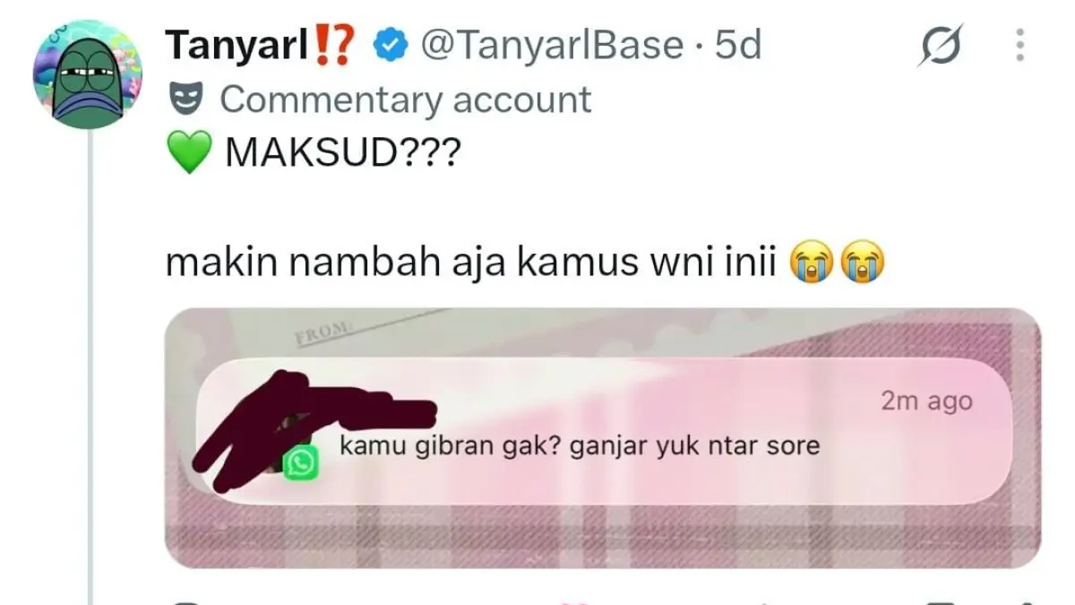 Kosakata informal Kamus Besar Bahasa Politik (KBBP) yang viral dan marak digunakan warganet di media sosial.  (x.com/TanyarlBase)