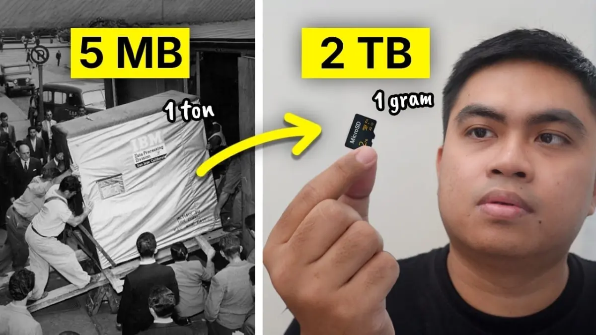 ​Perangkat penyimpanan data IBM 305 RAMAC berkapasitas 5 Megabyte (MB) saat dipindahkan pada tahun 1956. Memori seukuran lemari pakaian ini menjadi tonggak awal evolusi media penyimpanan data digital modern. (youtube.com/ Fajrul Fx)