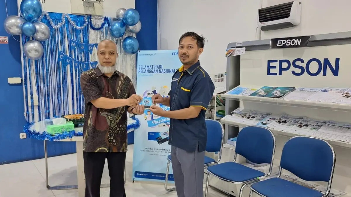 Sambut Hari Pelanggan Nasional 2026, Epson Indonesia sebar voucher uang elektronik dan merchandise di 50 jaringan servis resmi. (Dok. Epson)