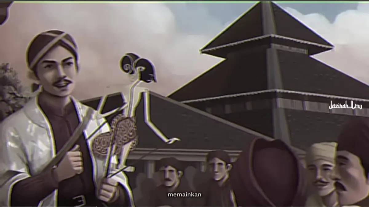 Potret Wayang Kulit sebagai sarana dakwah oleh Walisongo untuk menyebarkan agama Islam di tanah Jawa. (youtube.com/ Jazirah Ilmu)