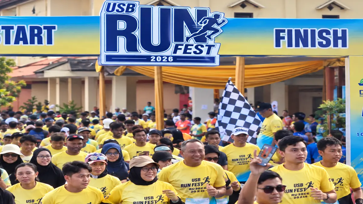 Sambut Dies Natalis ke-40, Universitas Sunan Bonang Tuban lepas 670 peserta di USB Run Fest. (Dok. RADAR TUBAN)