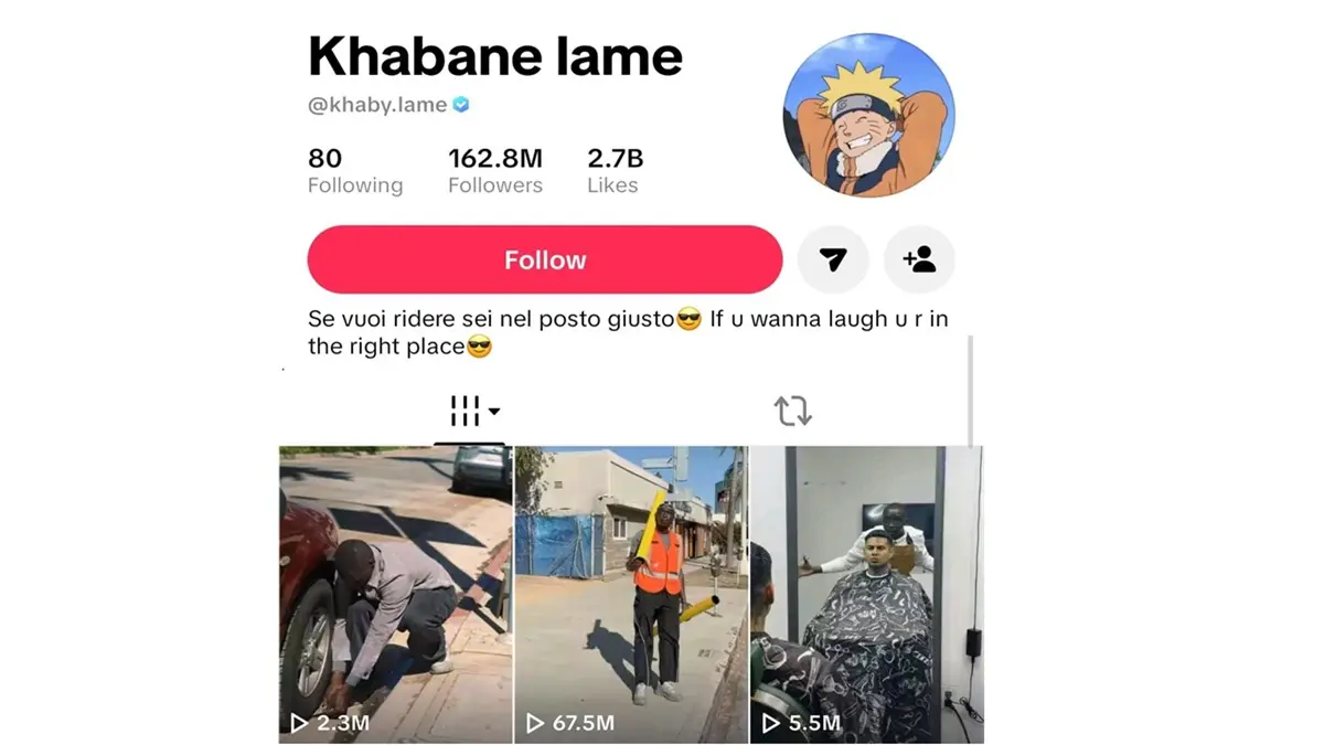 Akun TikTok dengan followers terbanyak di dunia. (Tangkapan Layar / TikTok @khaby.lame)