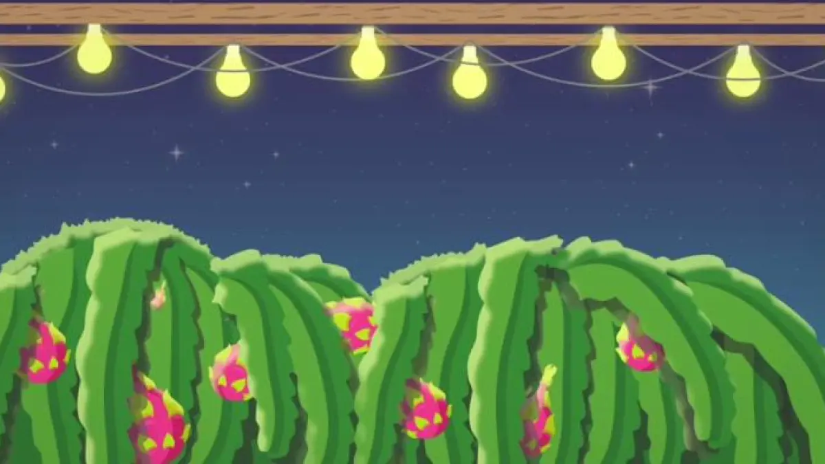 Ilustrasi pemanfaatan listrik pada perkebunan buah naga, yang dapat mempercepat waktu penyinaran atau fotosintesis. (Tangkapan layar video YouTube kanal Kok Bisa)