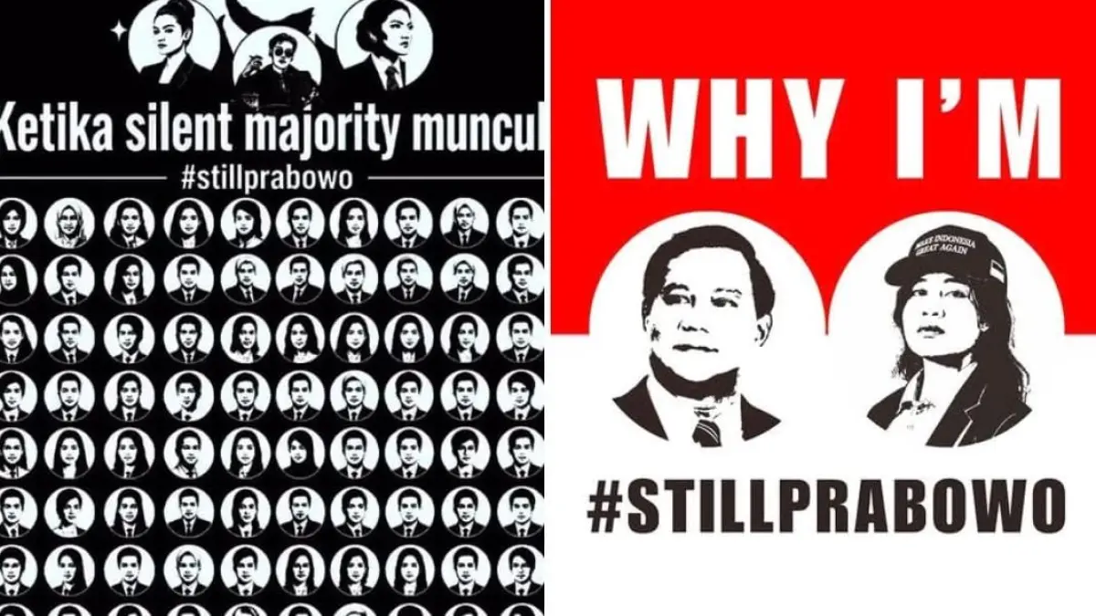 pengguna media sosial mengunggah siluet bernuansa hitam-putih dengan tagar #SilentMajority. (instagram.com)