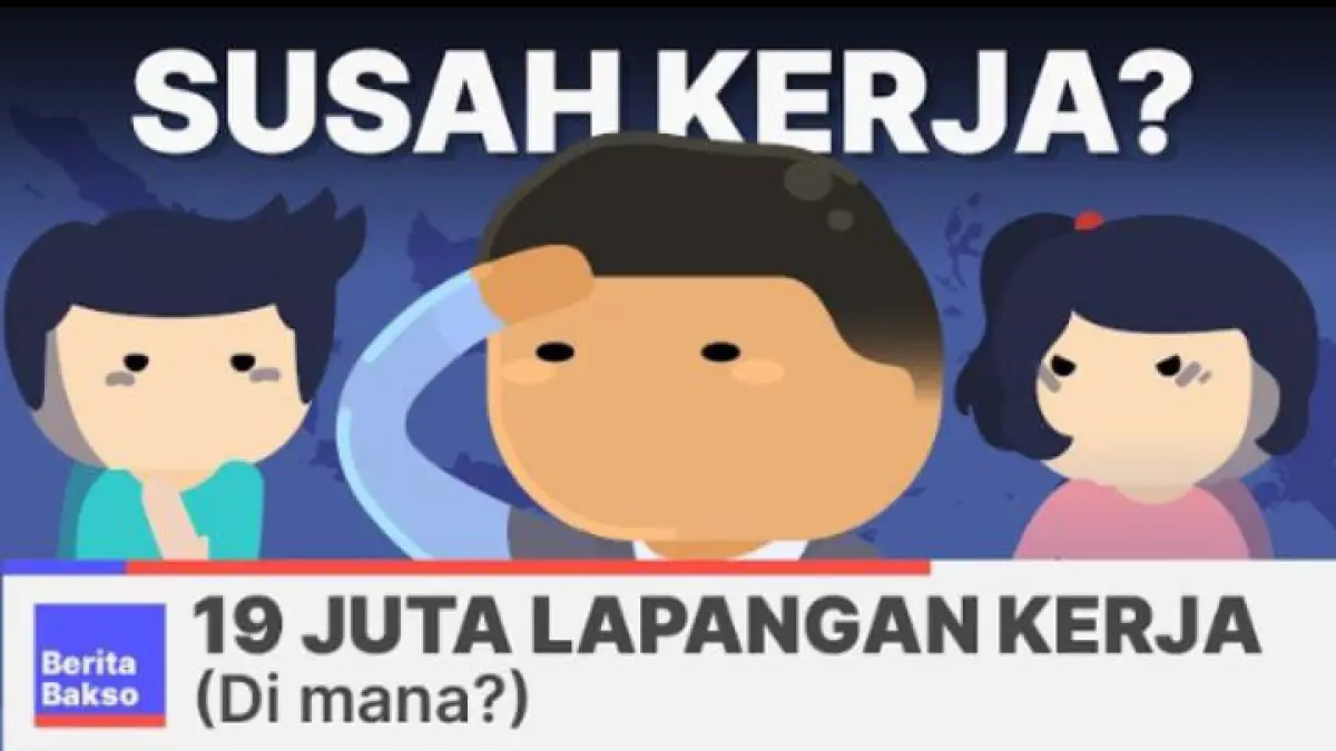Ilustrasi fenomena menagih janji 19 juta lapangan kerja. (Tangkapan layar Youtube Kok Bisa)