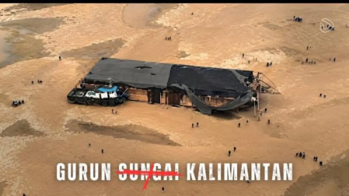 Penampakan sungai Kapuas di Kalimantan yang saat ini mengering. (youtube.com/ Kendati Demikian)