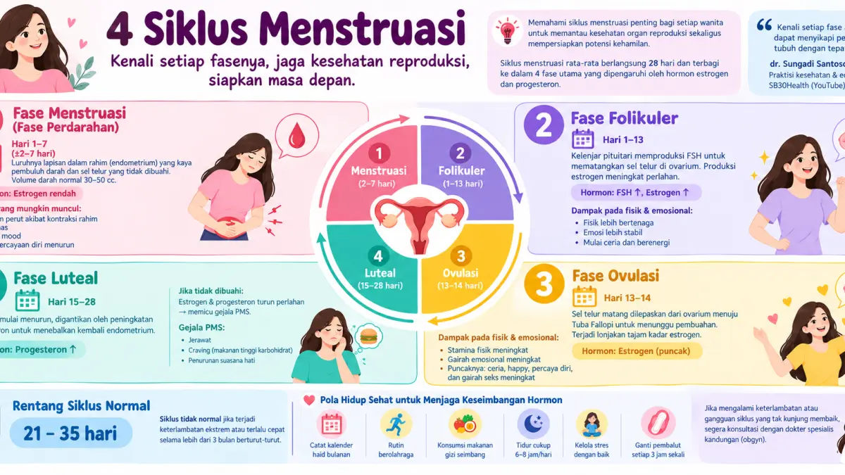 ilustrasi silkus menstruasi. (Radar Tuban/ AI)