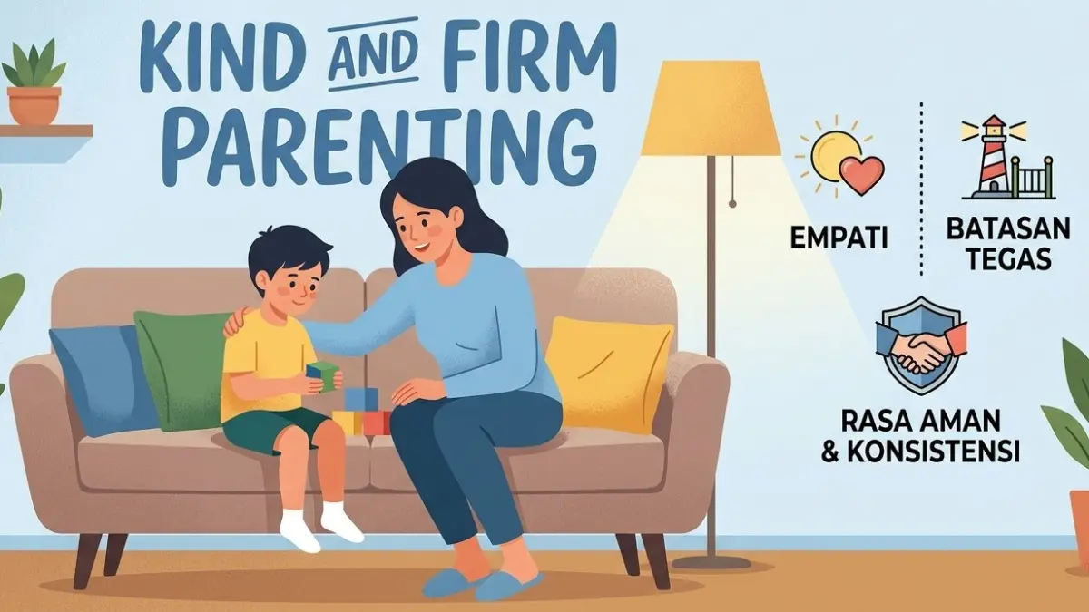 Ilustrasi kind and firm parenting. (Radar Tuban/ AI)