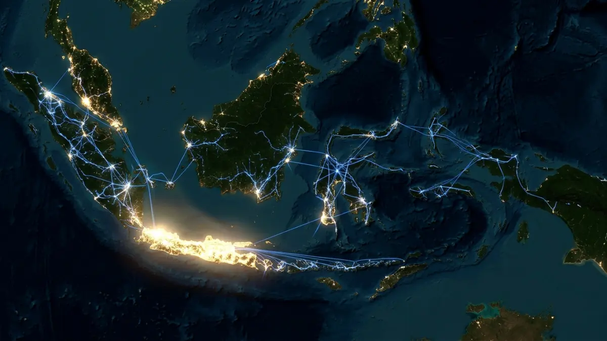 Ilustrasi jaringan listrik yang masih jawasentris. (Radar Tuban/ AI)