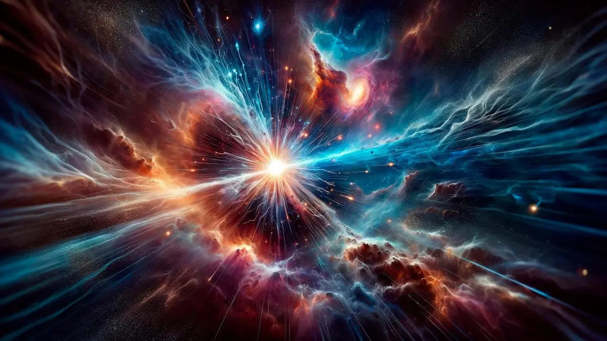 Ilustrasi konsep Big Bang dan pembentukan alam semesta. (Foto Pixabay @STRIEWA)