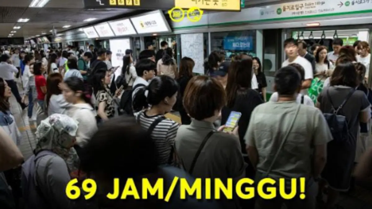 Potret ilustrasi padatnya jam kerja di Korea Selatan. (youtube.com/ Kacamata 99)