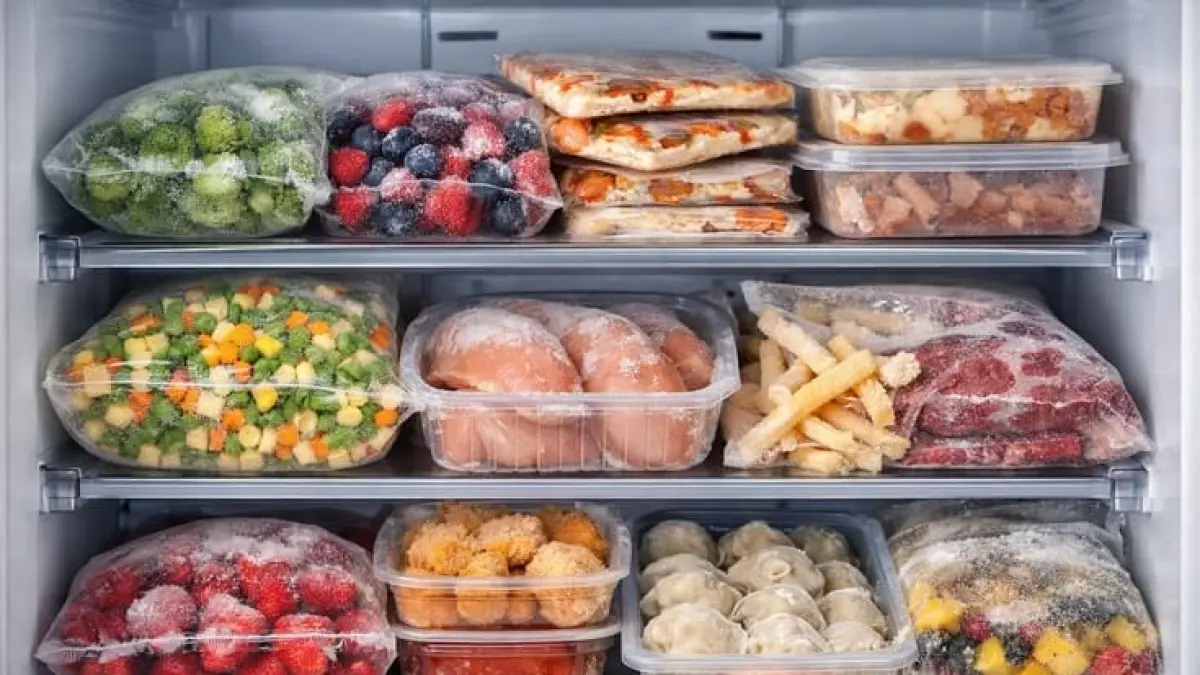 Ilustrasi stok frozen food yang tersusun rapi di dalam freezer. (pinterest.com)
