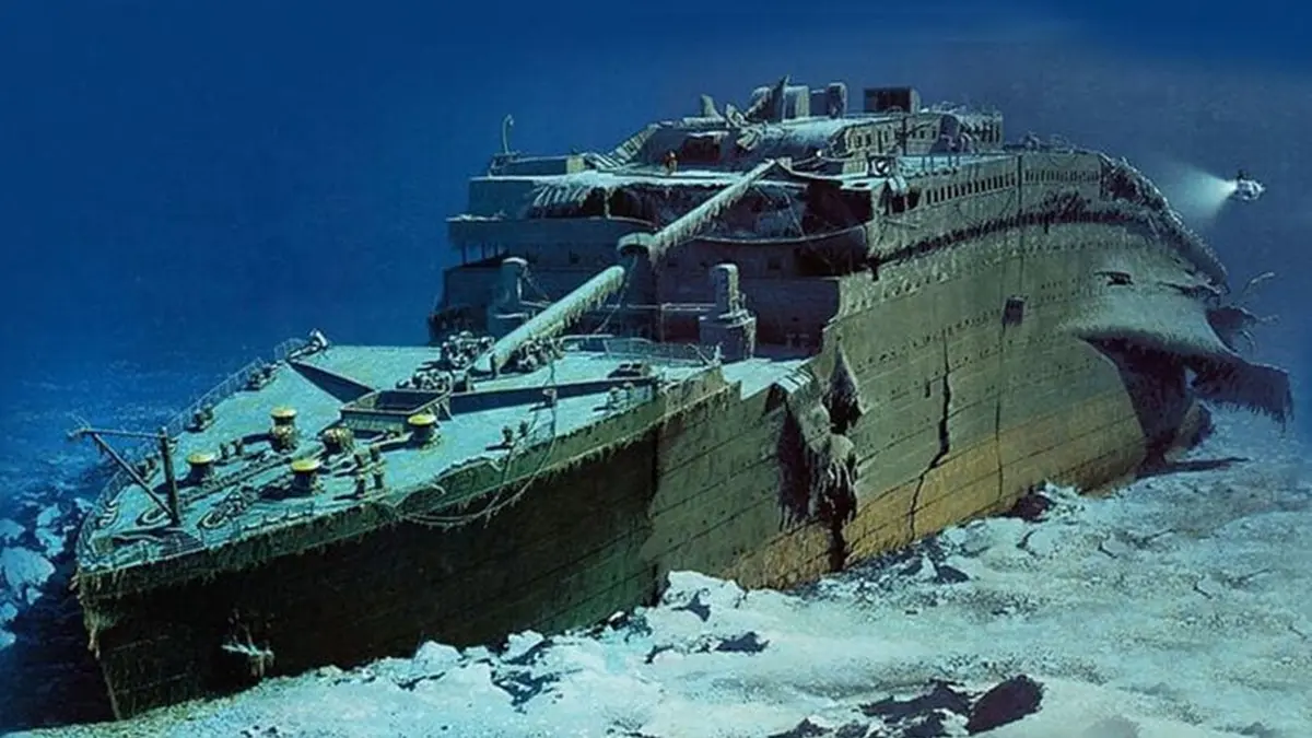 Penampakan visual rekonstruksi bagian haluan bangkai kapal RMS Titanic. (pinterest.com)