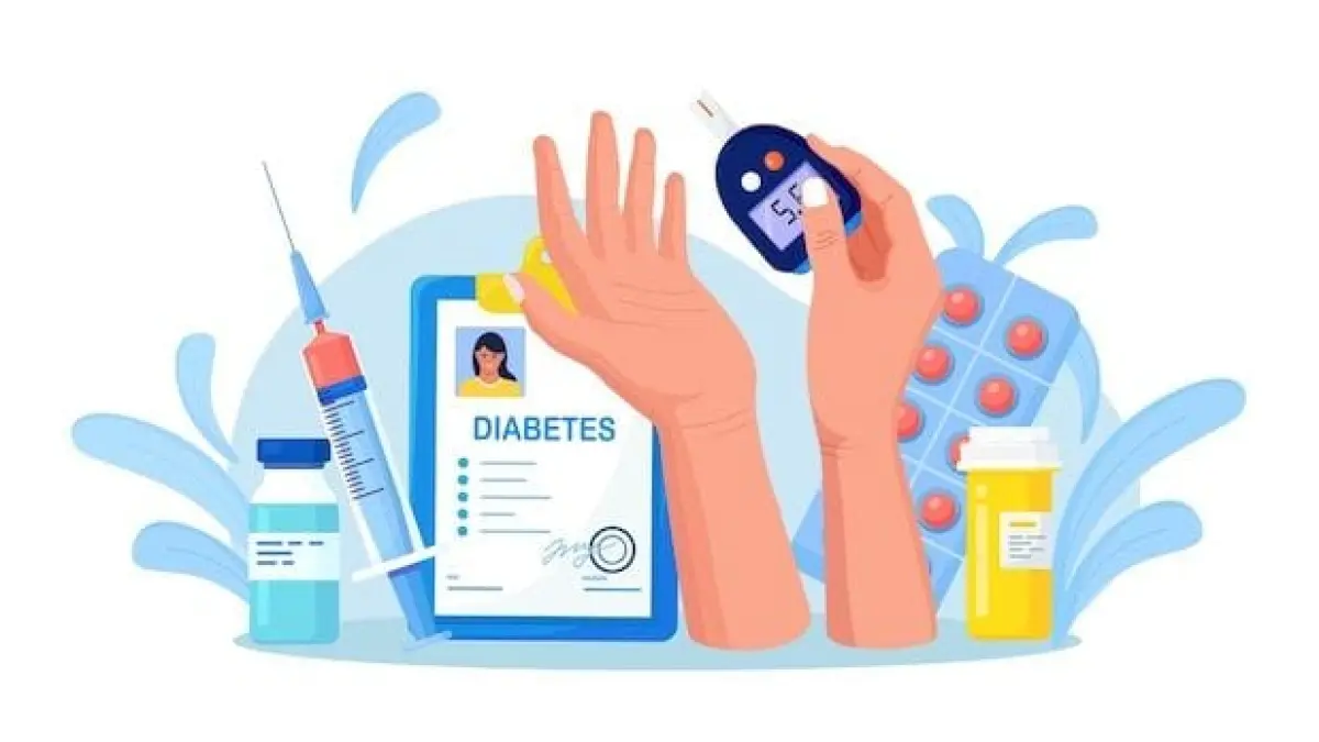Ilustrasi peralatan untuk pengelolaan rutin bagi penyandang diabetes. (pinterest.com)