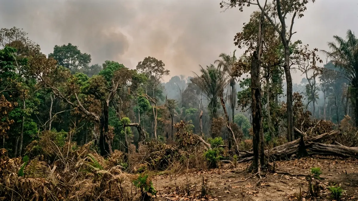 Kawasan hutan yang mulai kehilangan keasriannya. (Radar Tuban/ AI)