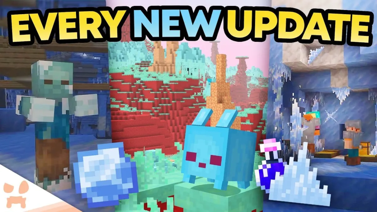 Minecraft Live 2026 yang menampilkan pengumuman dimensi baru The Sift serta biom bawah tanah Ice Caves. (Tangkapan layar Youtube wattlesplays)