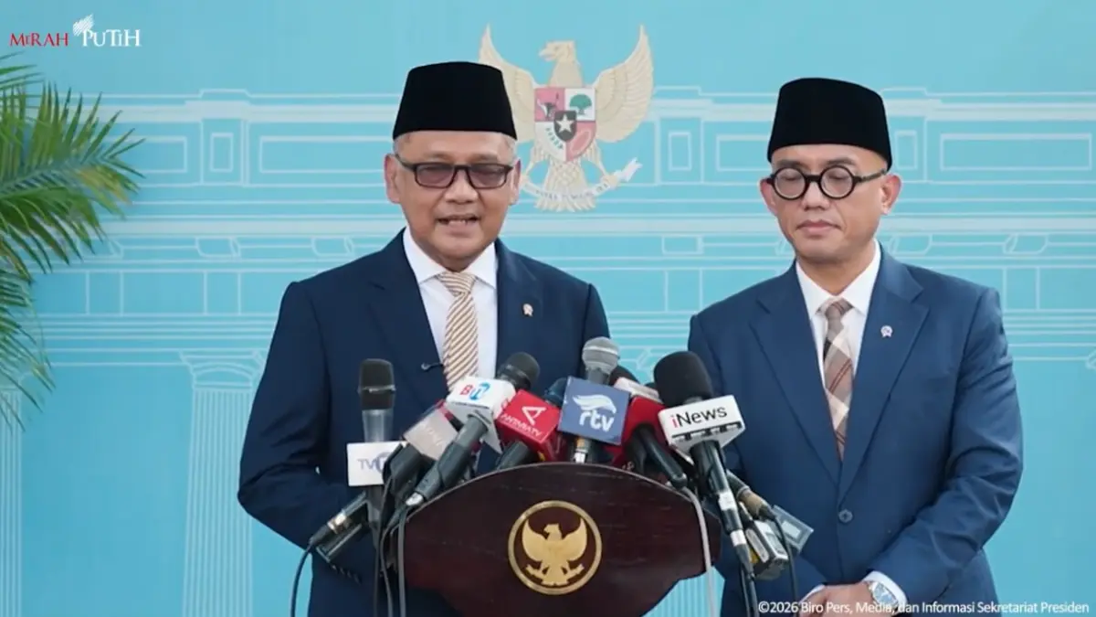 Menhaj dan wamenhaj menyampaikan pemangkasan tahun antrean haji. (youtube.com/ Sekretariat Presiden)