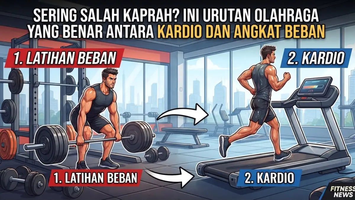 Ilustrasi kardio vs latihan beban. (Radar Tuban/ AI)