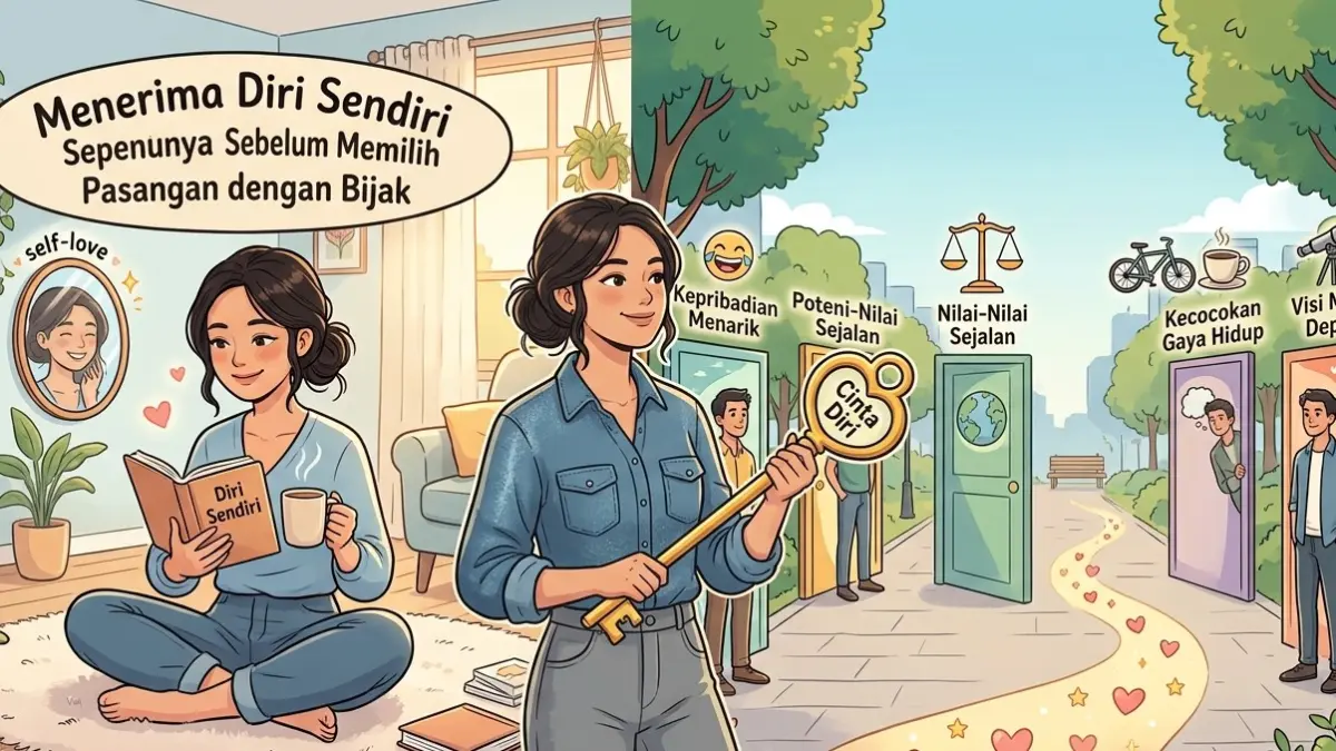 Ilustrasi perempuan yang sudah menerima dirinya sendiri. (radar tuban/ AI)